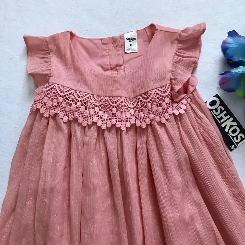 OshKosh B'gosh NWT Metallic Pink Dress Girls 4T
